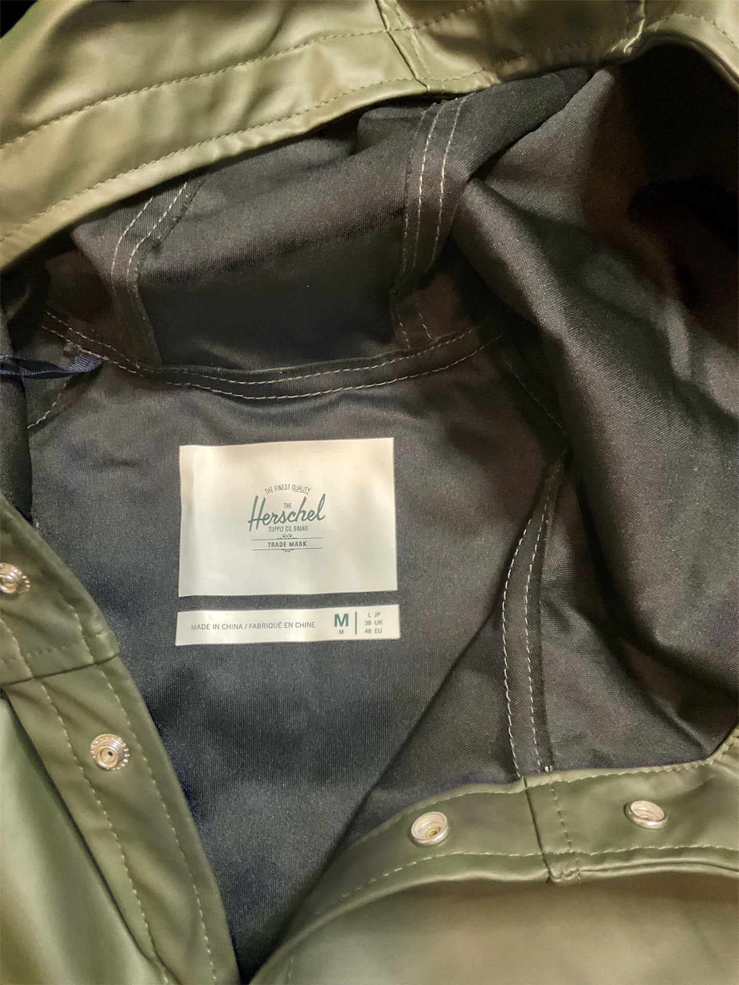 Herschel Supply Co. Classic Olive Mallard Rain Coat (M)