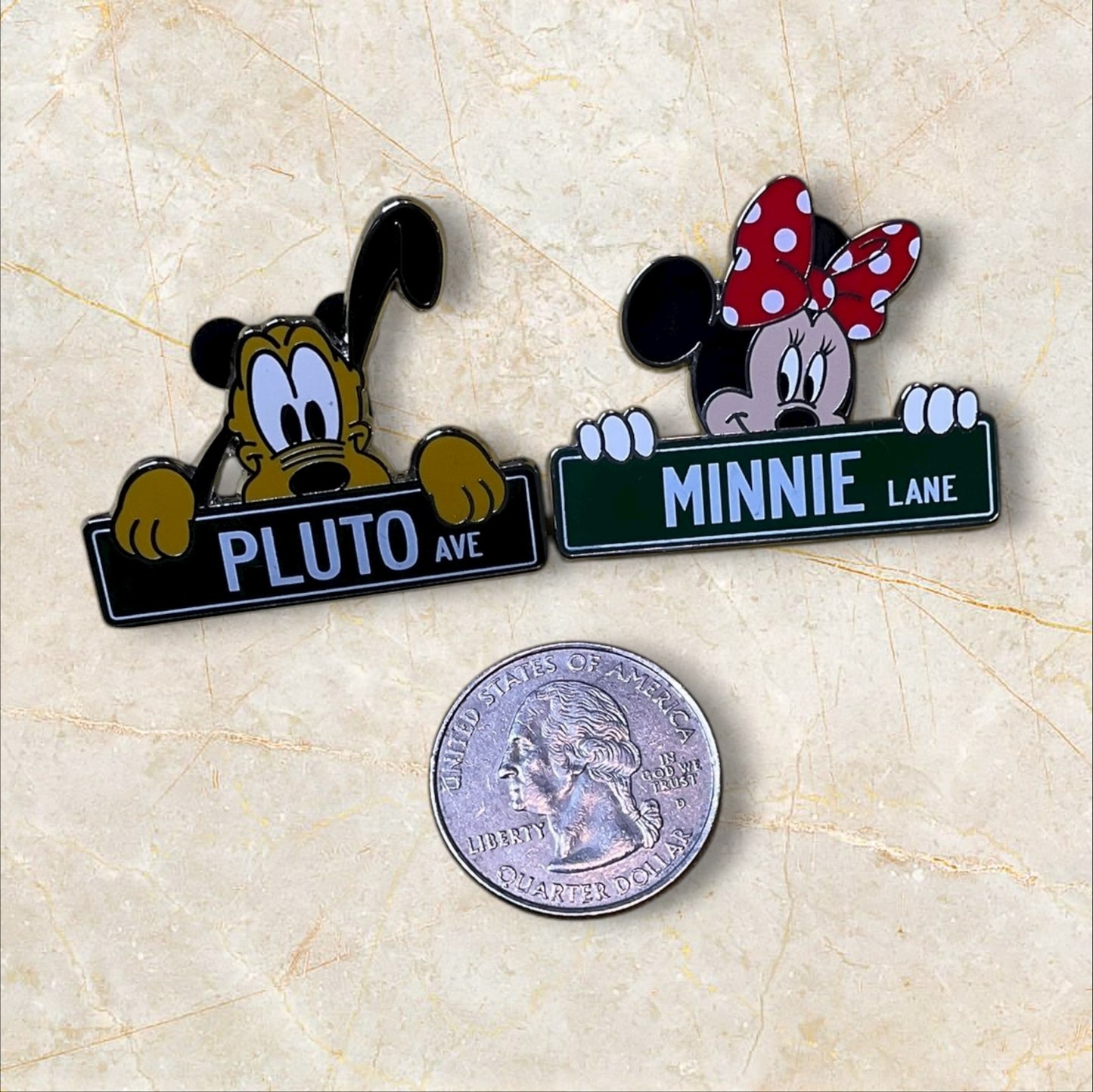 Minnie Lane & Pluto Ave Disney pins