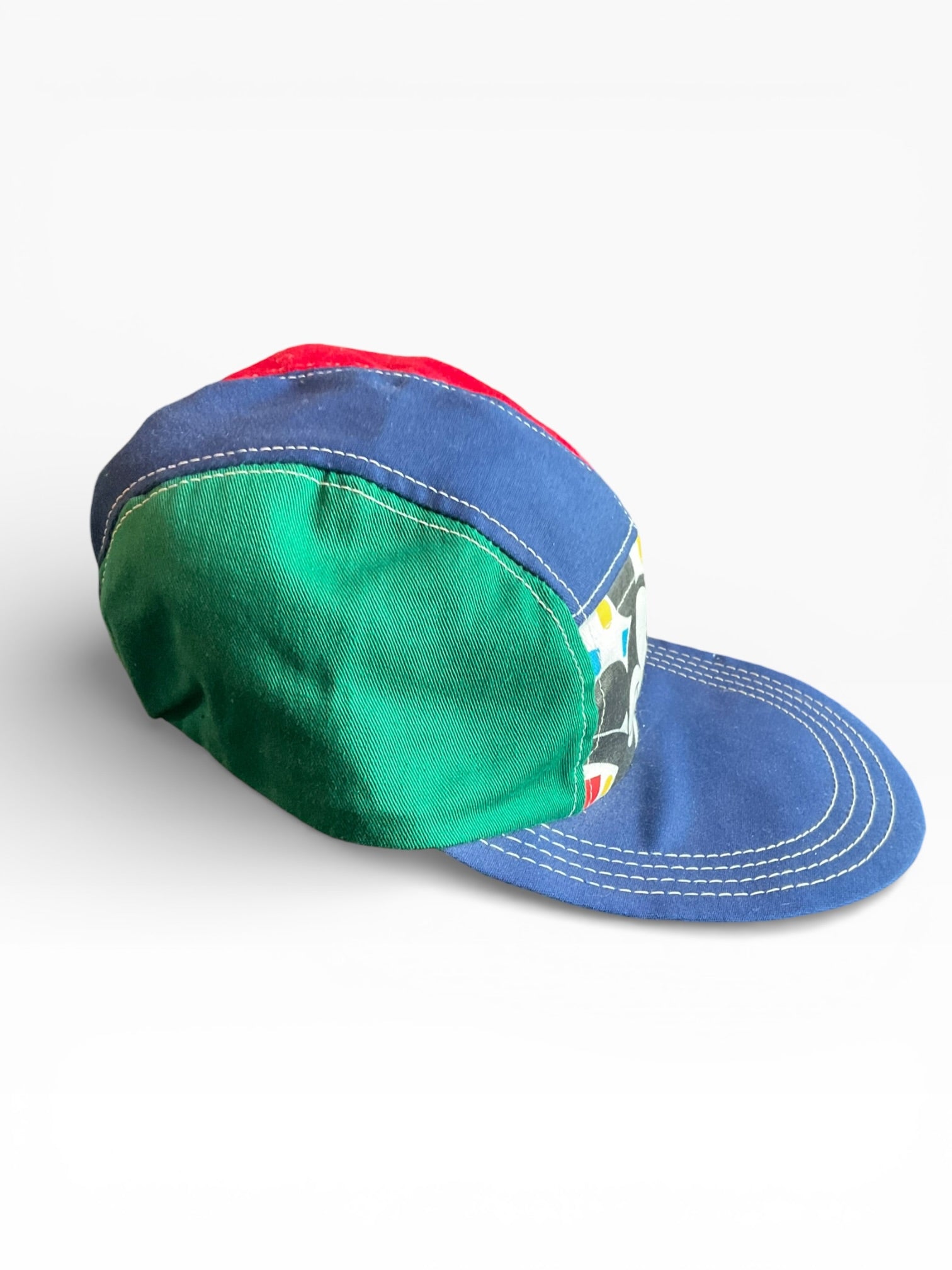 Vintage Mickey Mouse Long Brim Fitted Hat Cap Multicolor One Size Disney 90s