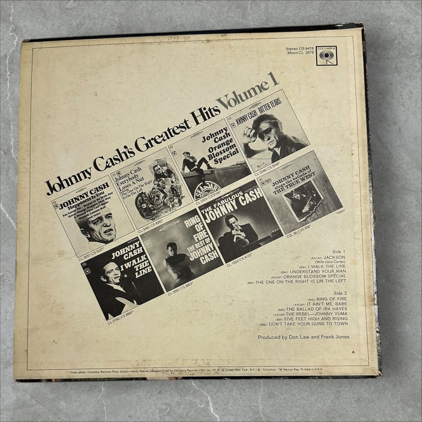 Johnny Cash Greatest Hits Volume 1 Vinyl