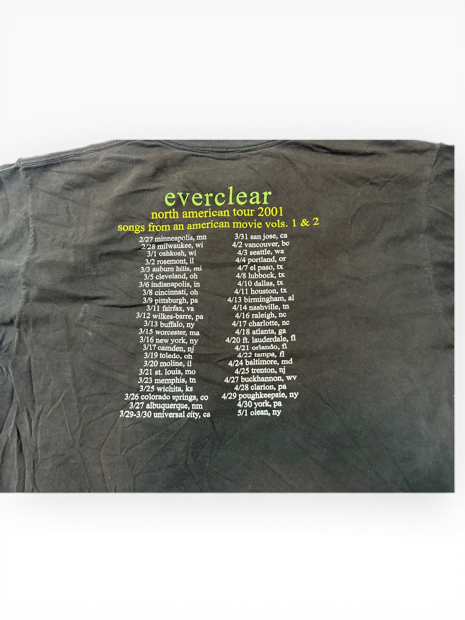 Everclear 2001 North American Tour Concert Tee (XL)