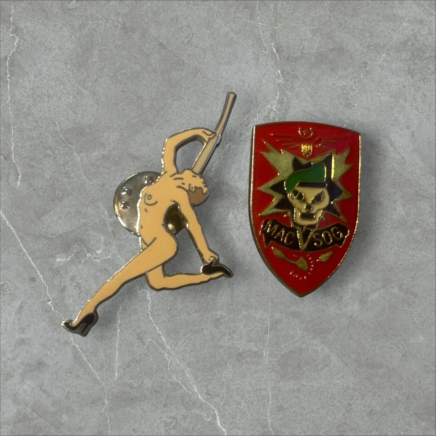 US Army MAC & Naked Circus Lady Pin Set