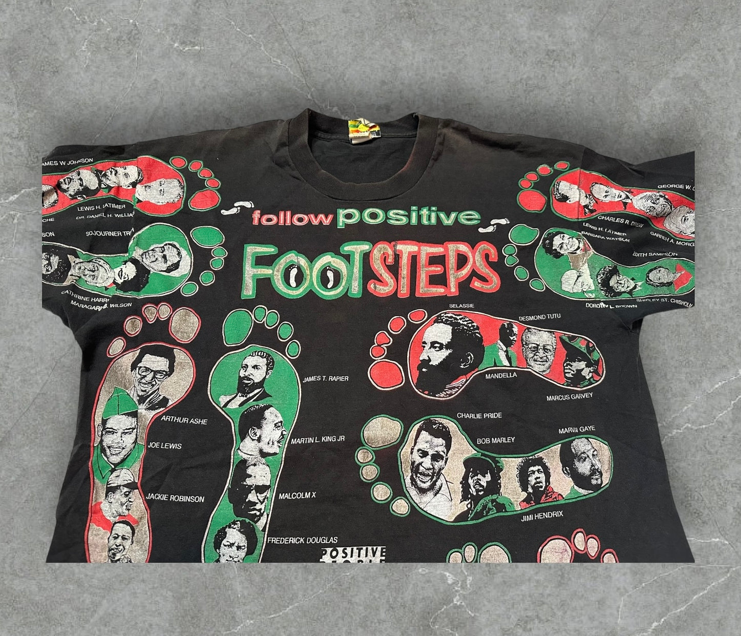 90s Kacy World Colors "Follow Positive Footsteps" Graphic Tee (XL)