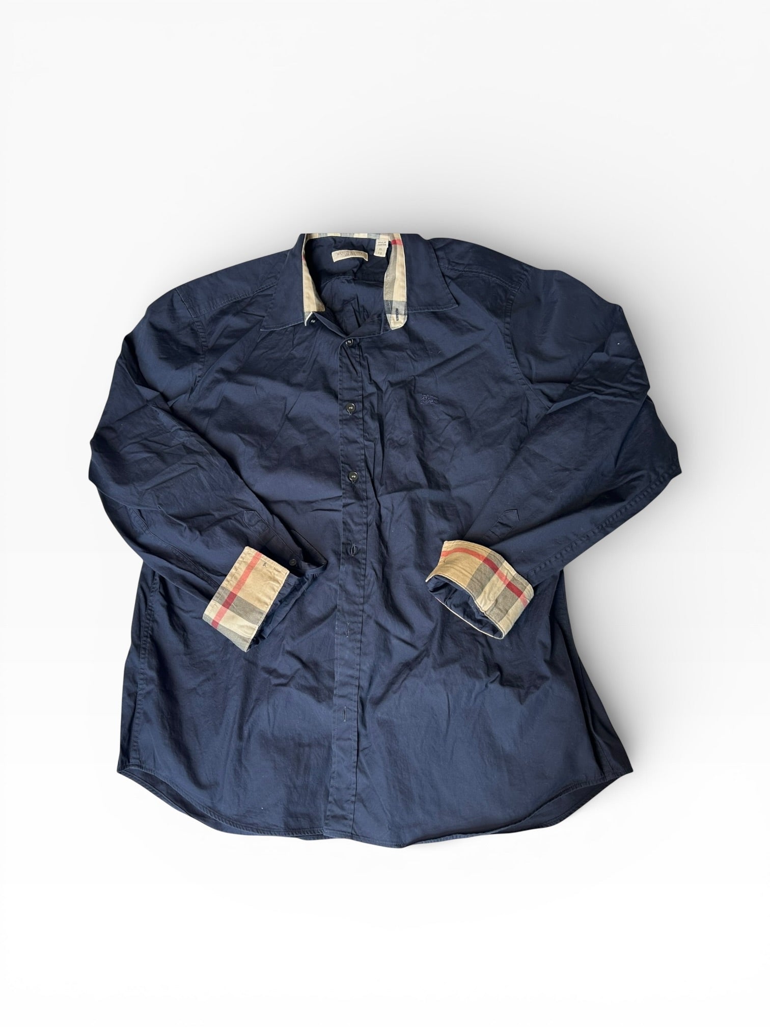Burberry Brit Flip Cuff Navy Button Down (XL)