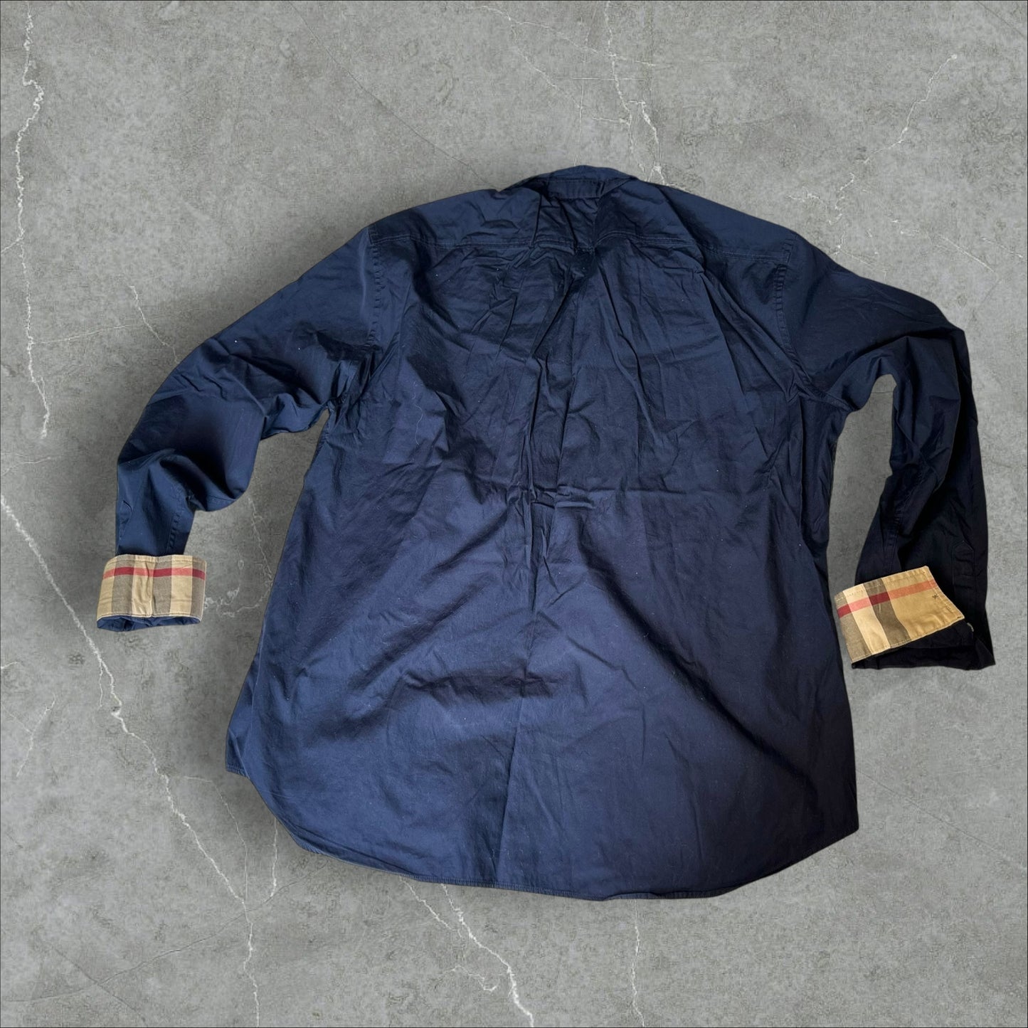 Burberry Brit Flip Cuff Navy Button Down (XL)