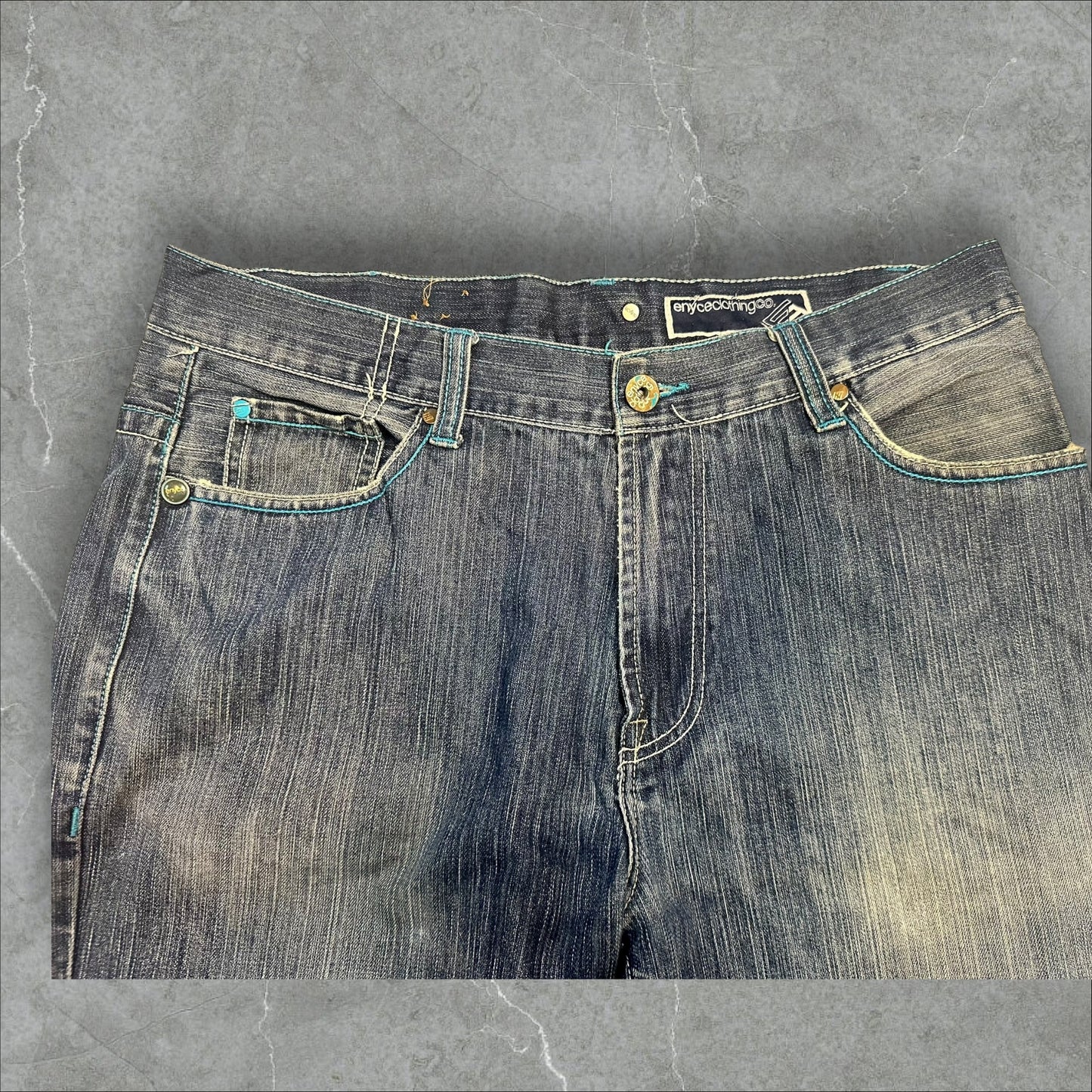 Enyce Baggy Embroidered patchwork Denim Jeans(38)