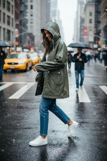 Herschel Supply Co. Classic Olive Mallard Rain Coat (M)