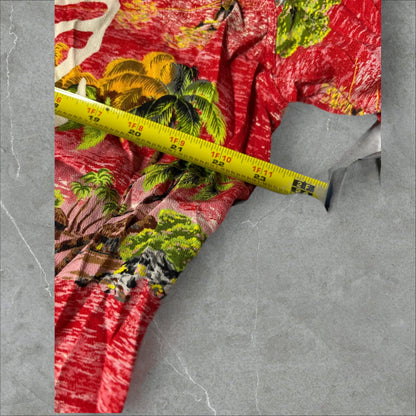 Kapital Rayon Kamehameha Bone Aloha Shirt(XXL)