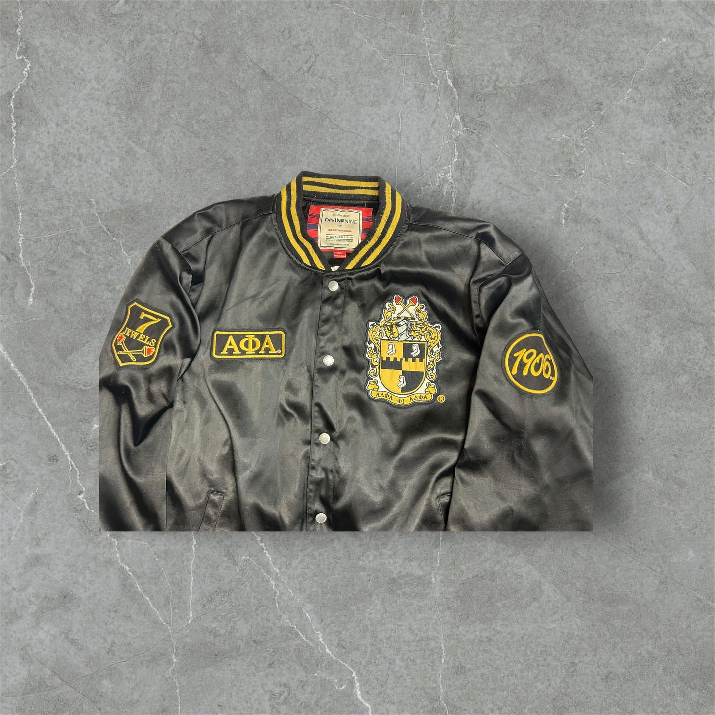 Men of Black and Gold Satin Jacket (XXL)