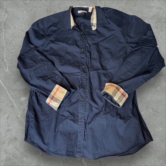 Burberry Brit Flip Cuff Navy Button Down (XL)