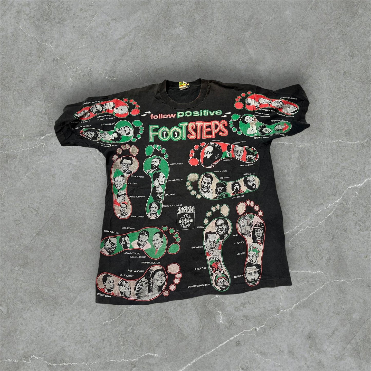 90s Kacy World Colors "Follow Positive Footsteps" Graphic Tee (XL)