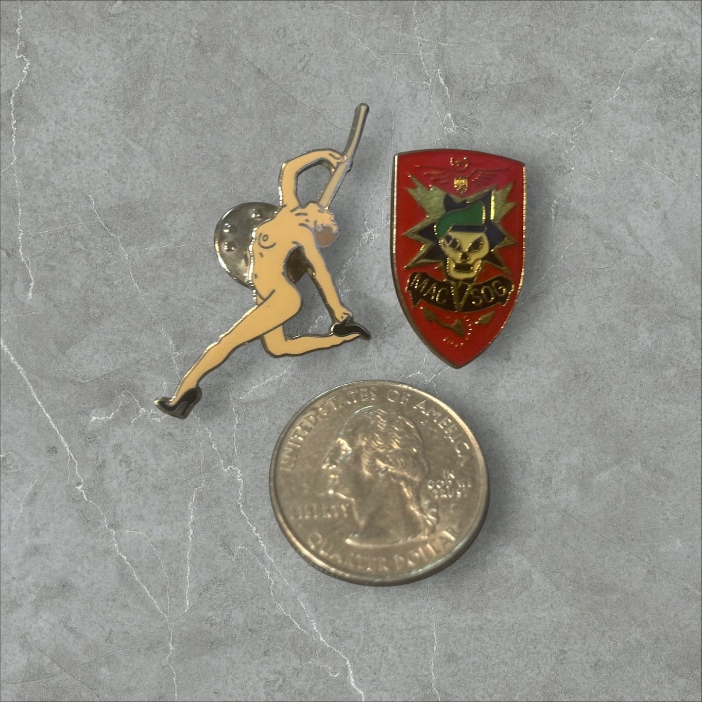 US Army MAC & Naked Circus Lady Pin Set