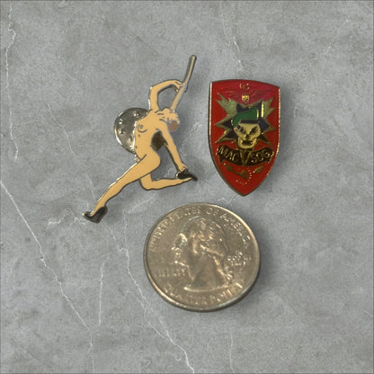 US Army MAC & Naked Circus Lady Pin Set