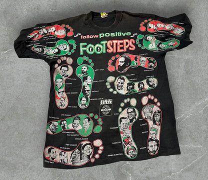 90s Kacy World Colors "Follow Positive Footsteps" Graphic Tee (XL)