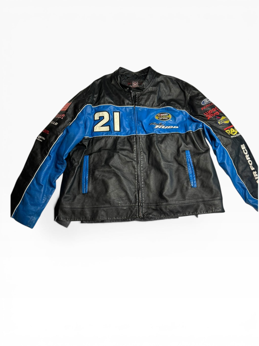 Vintage Ricky Rudd NASCAR JH Leather Jacket (2XL)