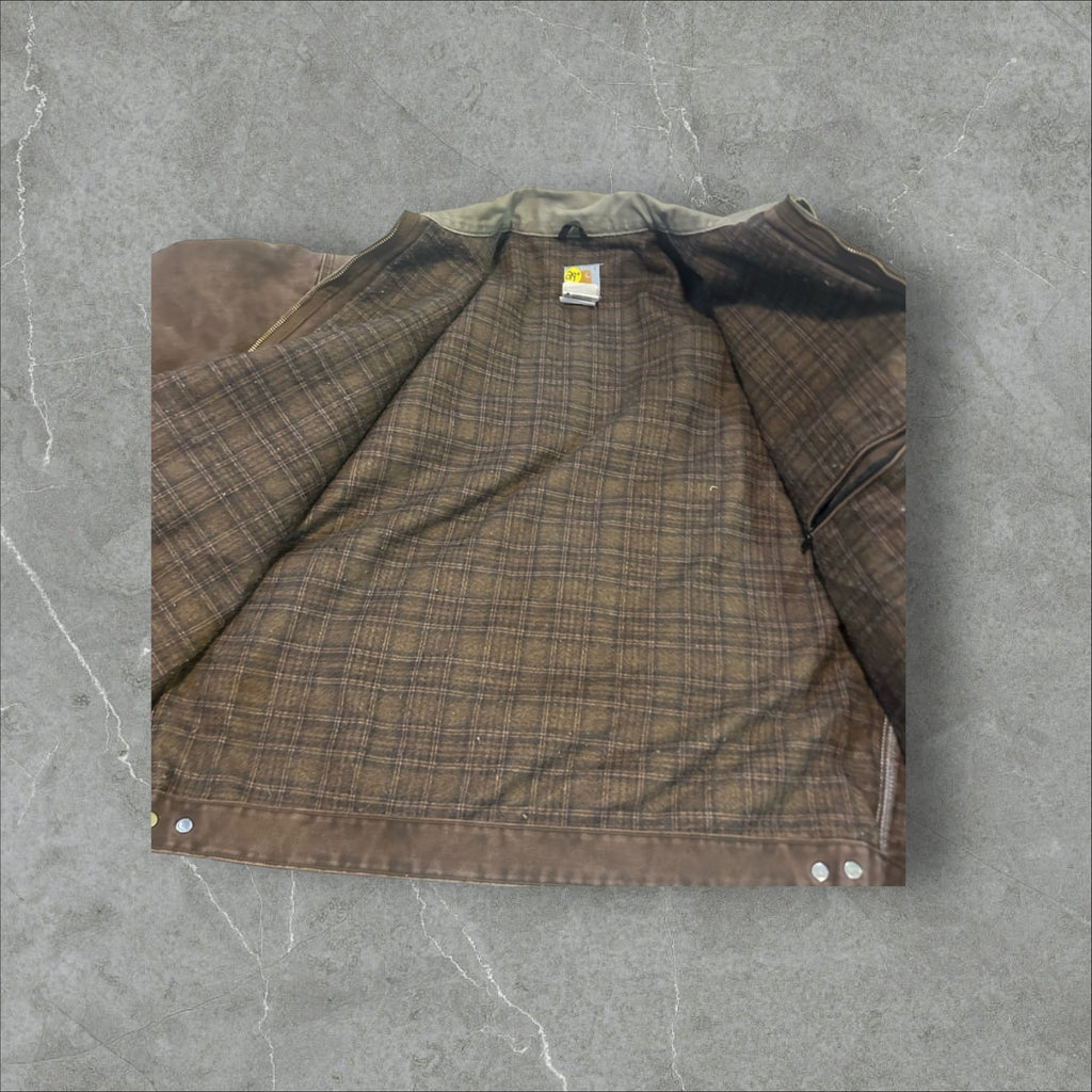 Carhartt Brown Flannel Lined Detroit Jacket (XL)