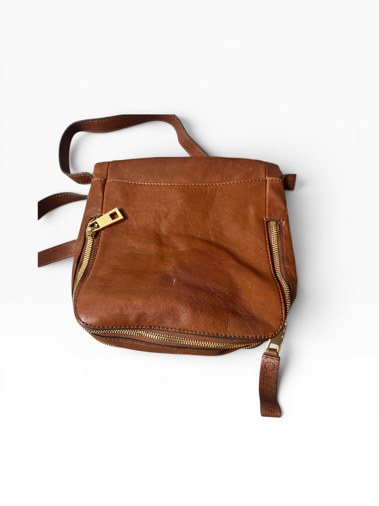 Vince Camuto Leather Crossbody with Zipper Detail