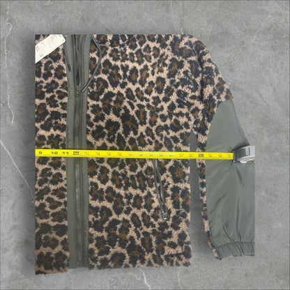 Urban Outfitters Leopard Sherpa Zip Up Jacket (M)