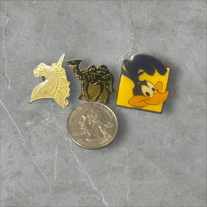 Unicorn , Camel & Road Runner Pin Set