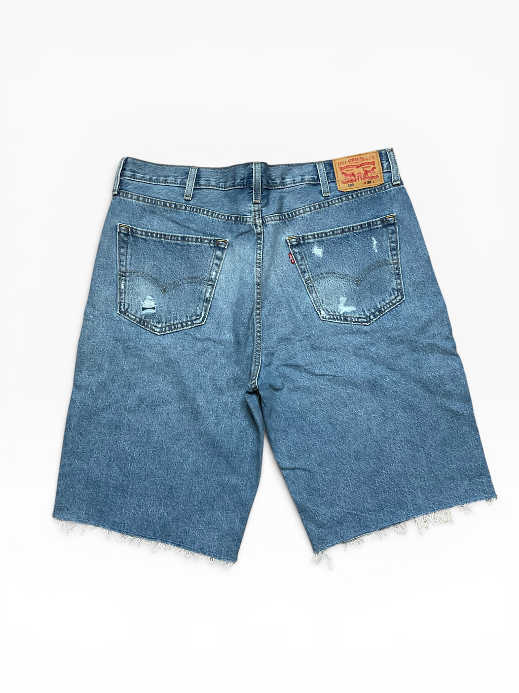 Levi 501 Distress Denim Cut off Shorts (38)