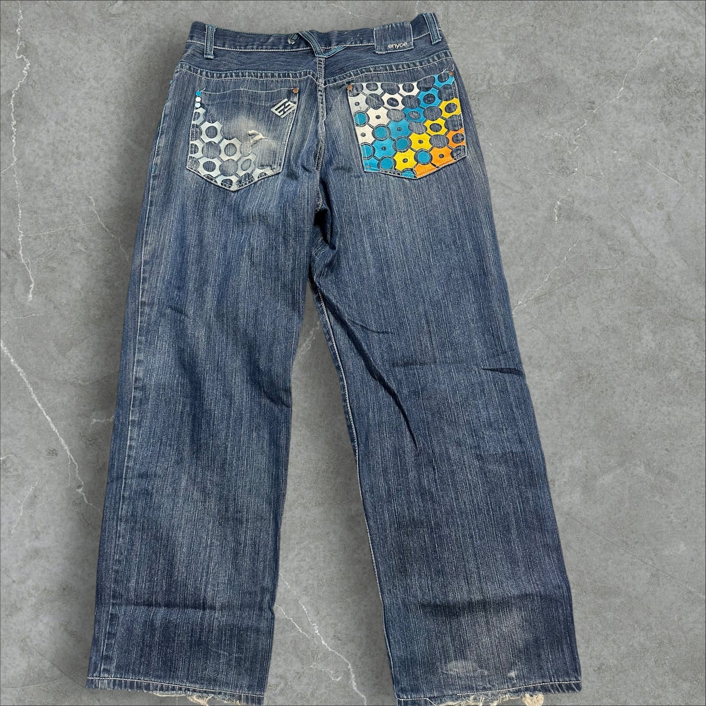 Enyce Baggy Embroidered patchwork Denim Jeans(38)