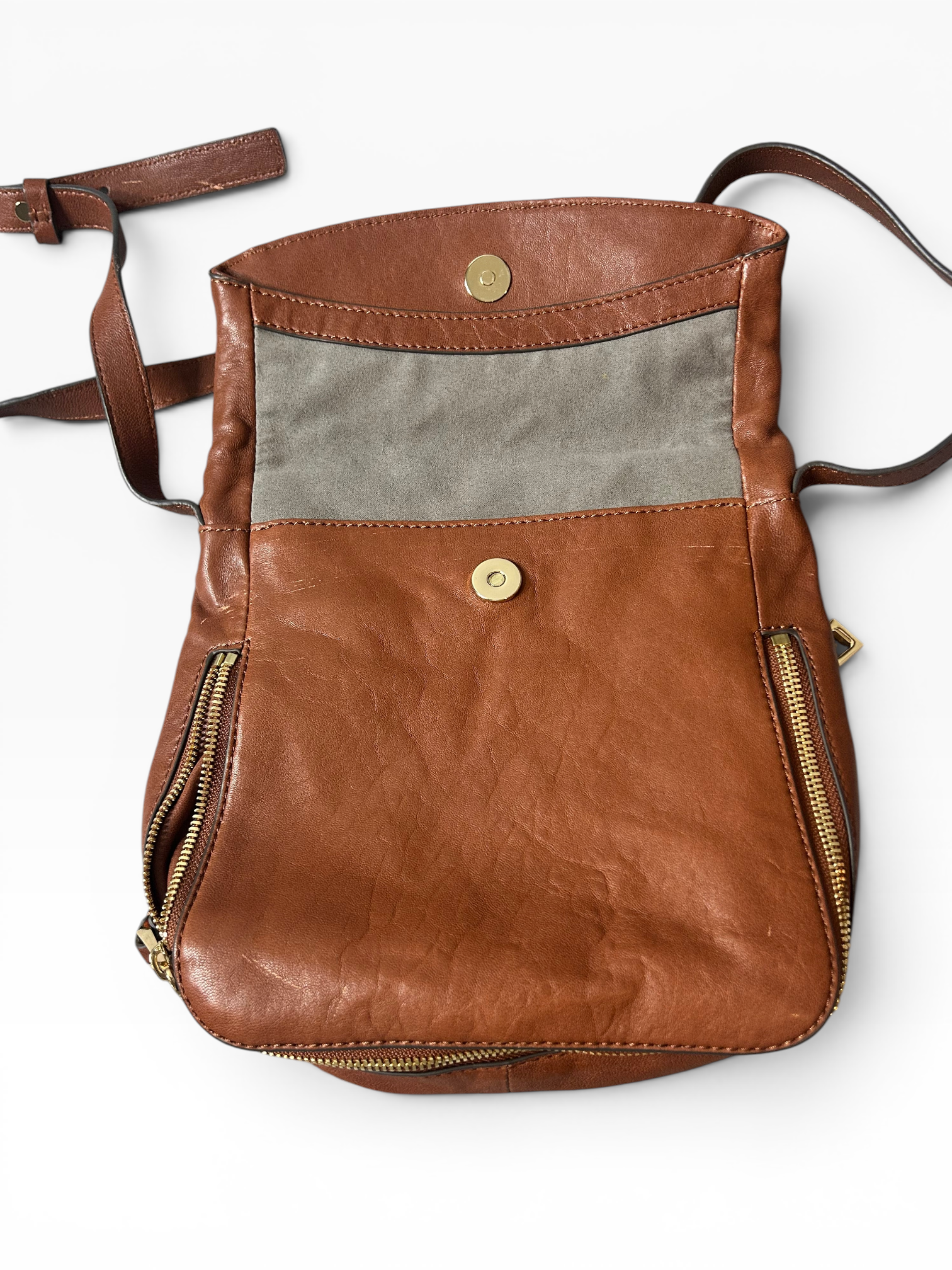 Vince Camuto Leather Crossbody with Zipper Detail
