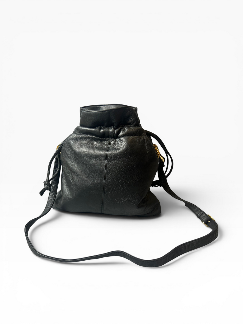 Vintage Tribbianno Black Leather Crossbody