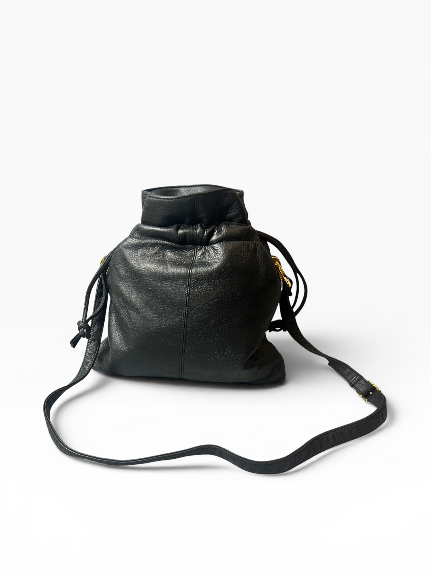 Vintage Tribbianno Black Leather Crossbody