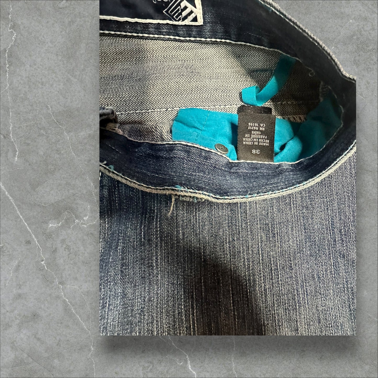 Enyce Baggy Embroidered patchwork Denim Jeans(38)