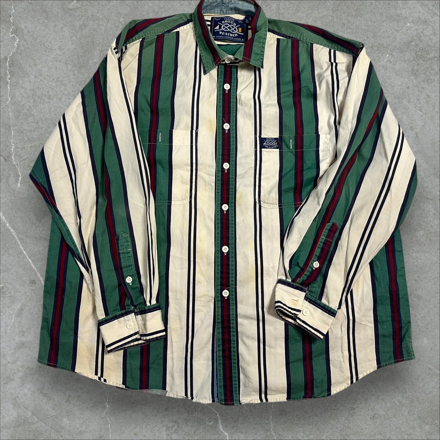 Gant ‘Rough Weather’ Striped Long Sleeve Button Down (XL)
