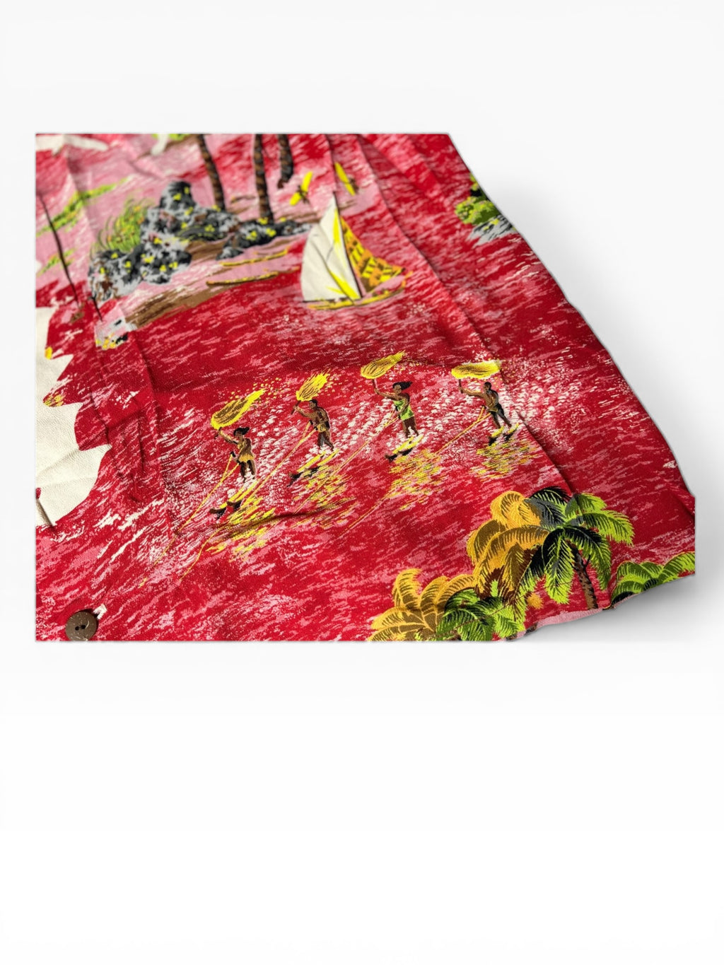 Kapital Rayon Kamehameha Bone Aloha Shirt(XXL)