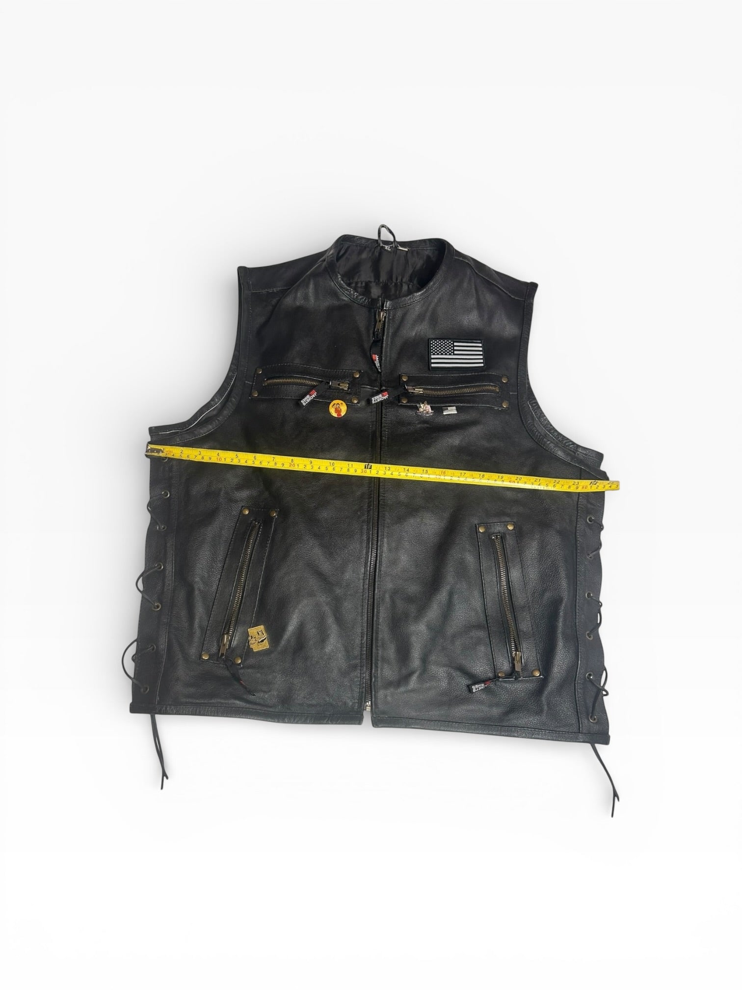 Jackets 4 Bikes Padded Motorcycle Leather Vest (XL)