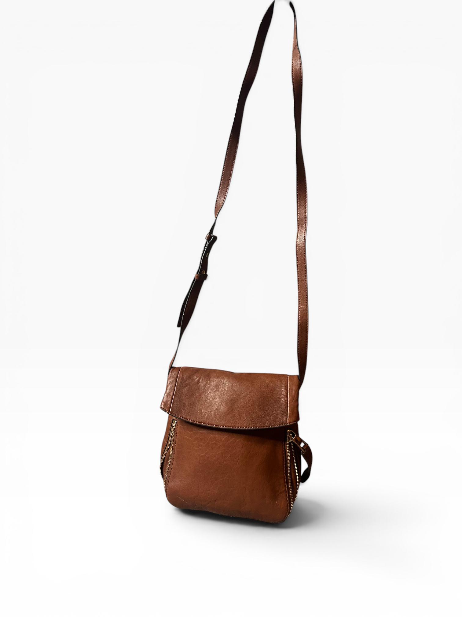 Vince Camuto Leather Crossbody with Zipper Detail