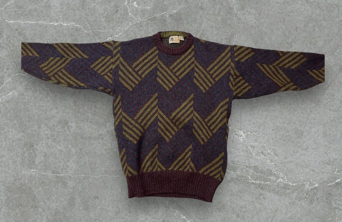 Alan Flusser 100% Wool Geometric Sweater (M)