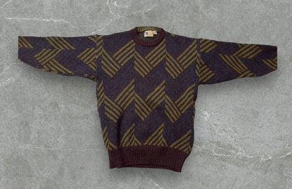 Alan Flusser 100% Wool Geometric Sweater (M)
