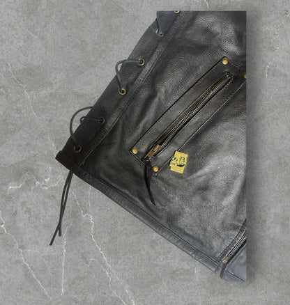 Jackets 4 Bikes Padded Motorcycle Leather Vest (XL)