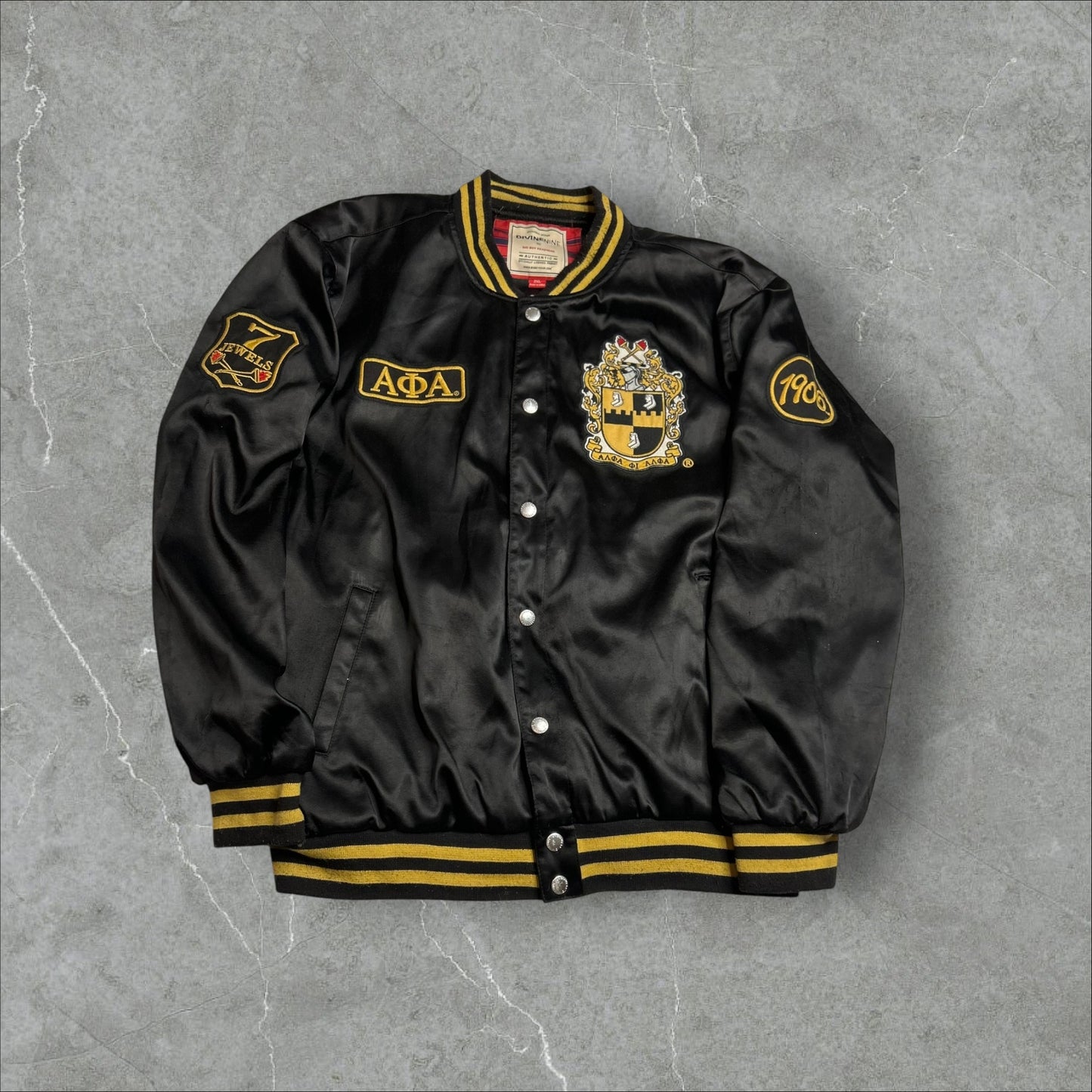 Men of Black and Gold Satin Jacket (XXL)