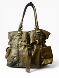 Vintage B. Masowsky Olive Green Leather Shoulder Bag