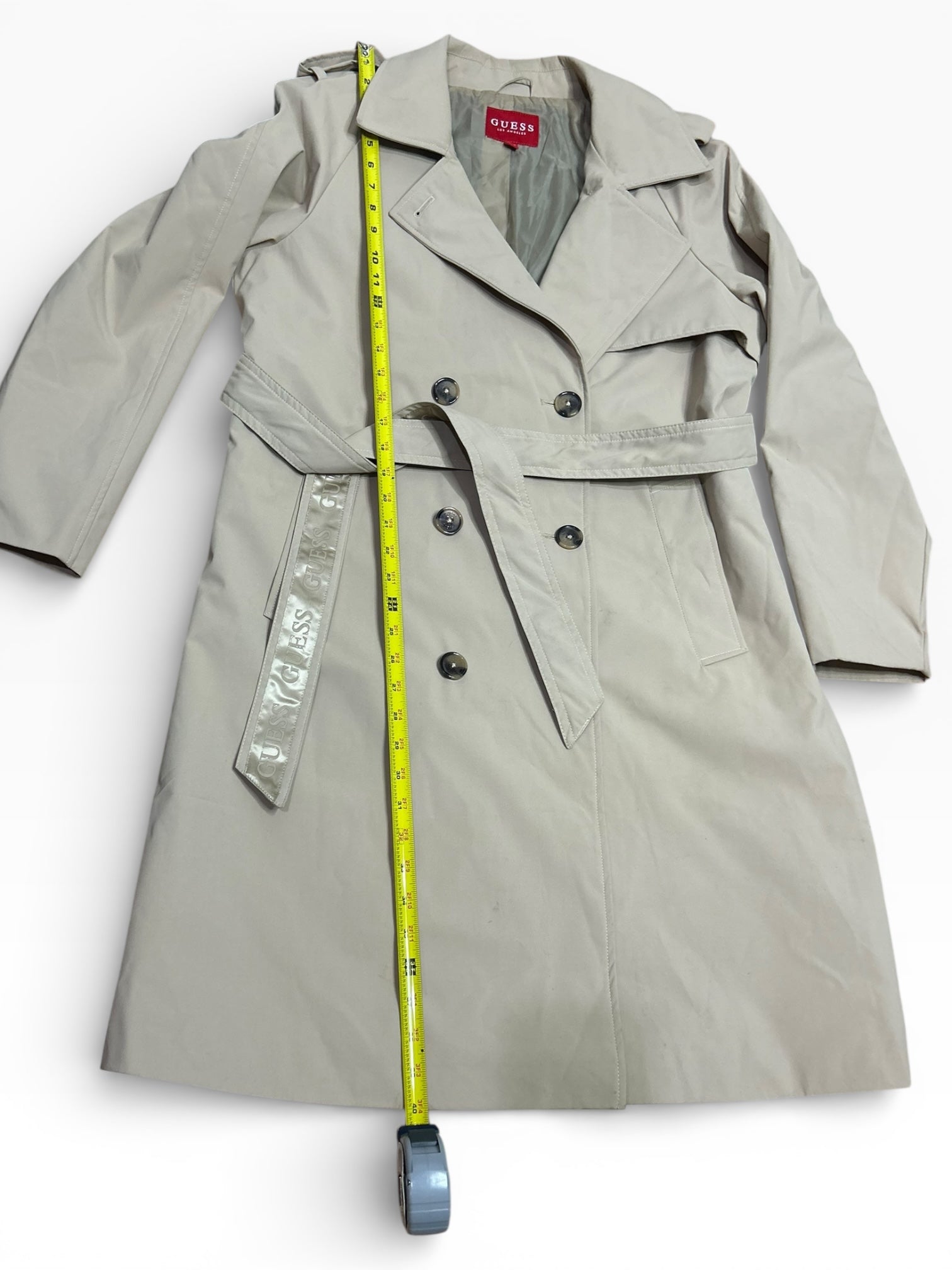 Guess Beige Double-Breasted Trench Coat ( L)