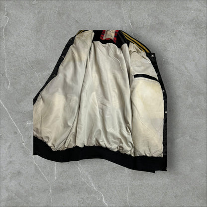 Men of Black and Gold Satin Jacket (XXL)