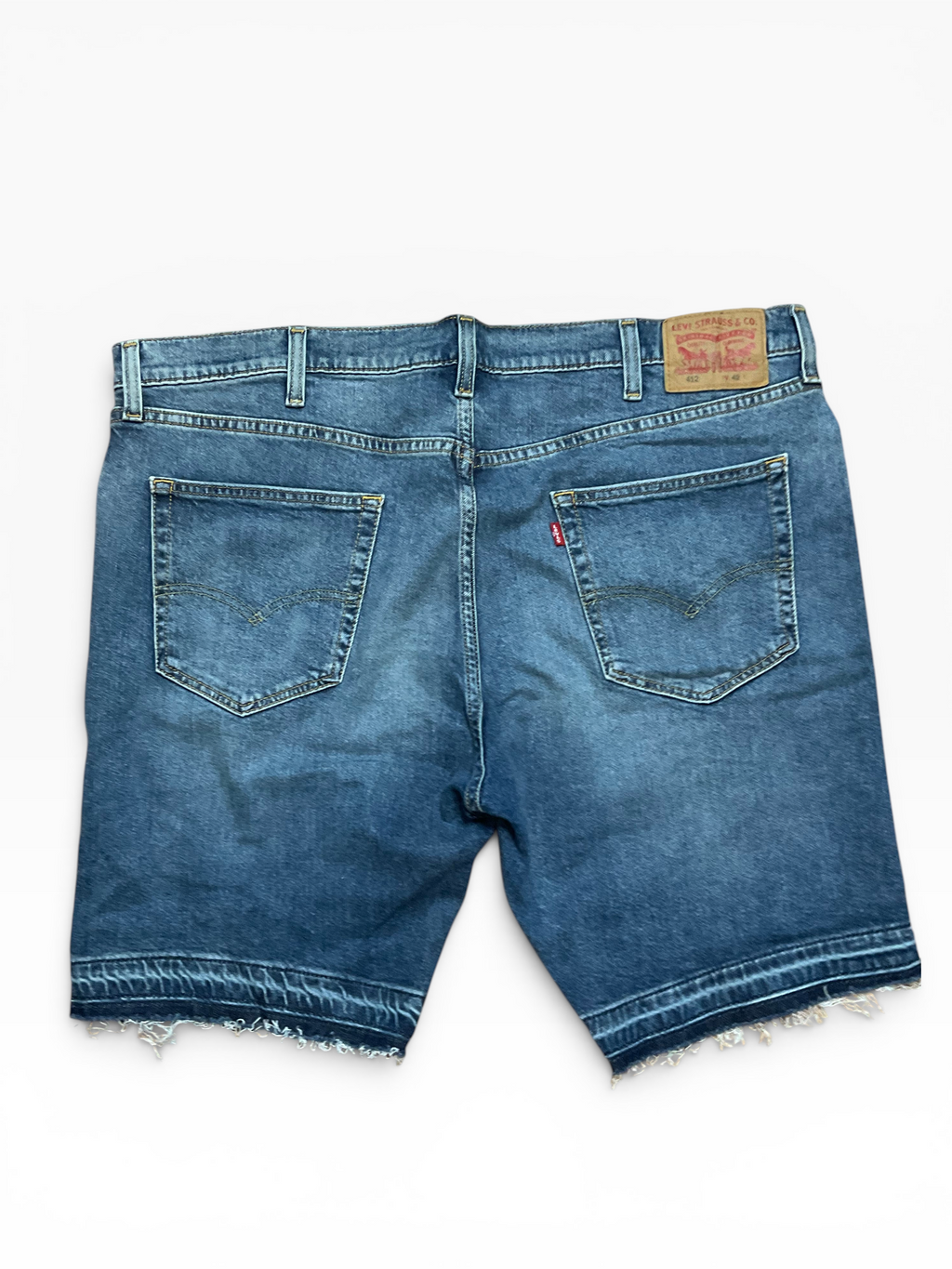 Levi 412 Cut Off Distress Denim Shorts (42)