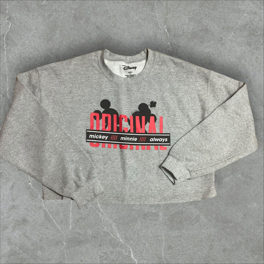 Disney Mickey and Minnie Crop Sweatshirt (L)