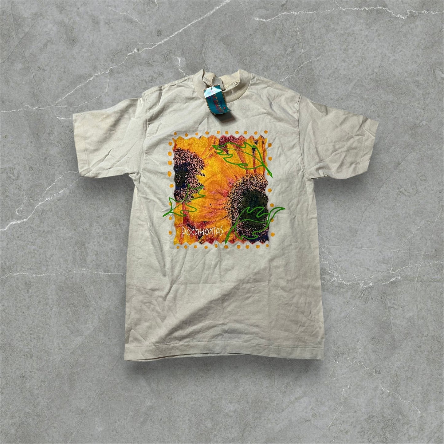 95’ Disney Pocahontas Sunflower Graphic  Tee New With Tags (L)