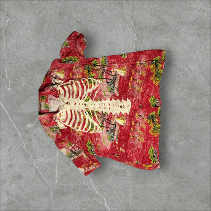 Kapital Rayon Kamehameha Bone Aloha Shirt(XXL)