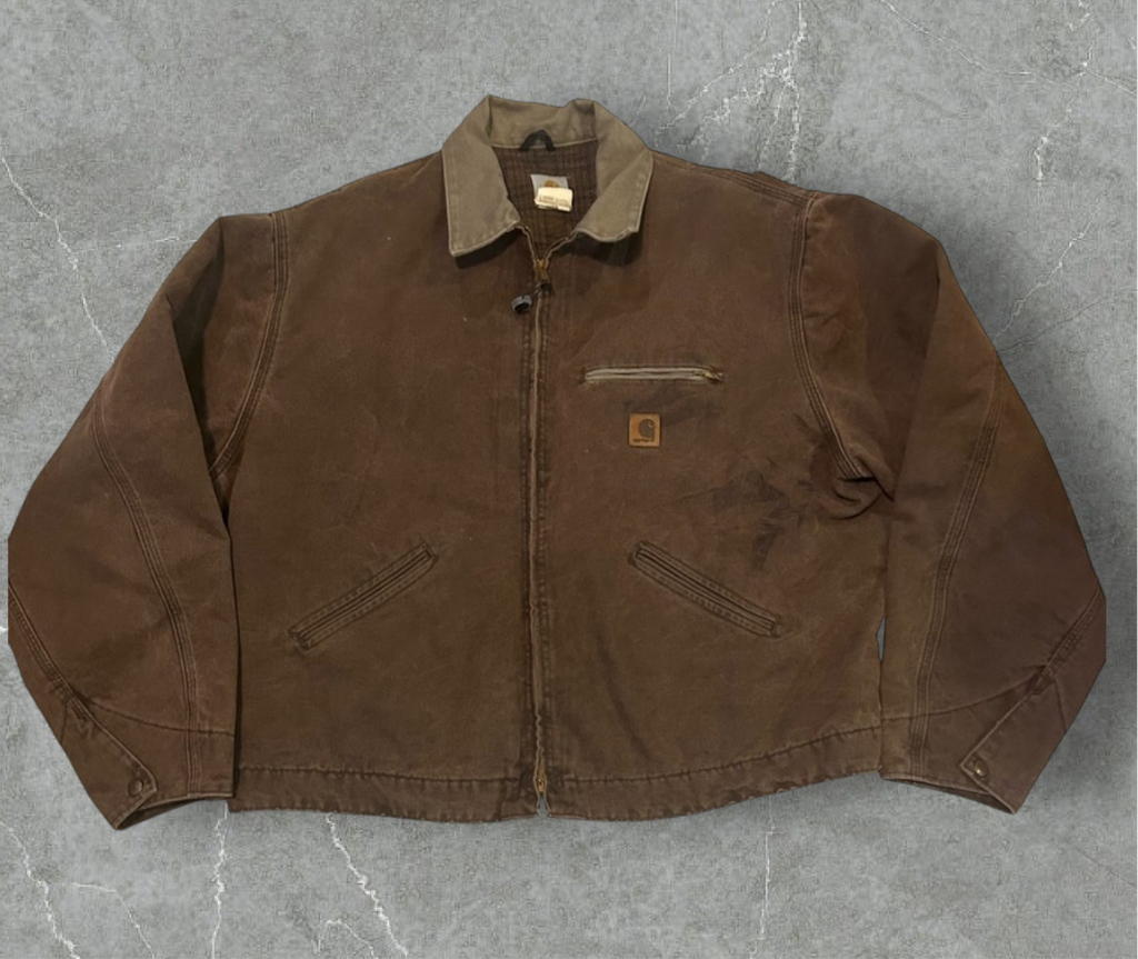 Carhartt Brown Flannel Lined Detroit Jacket (XL)