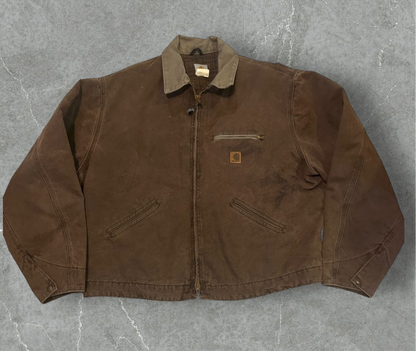 Carhartt Brown Flannel Lined Detroit Jacket (XL)