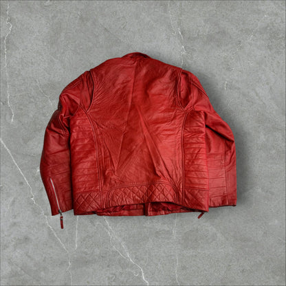 'Real Leathers' Red Leather Motto Jacket (L)
