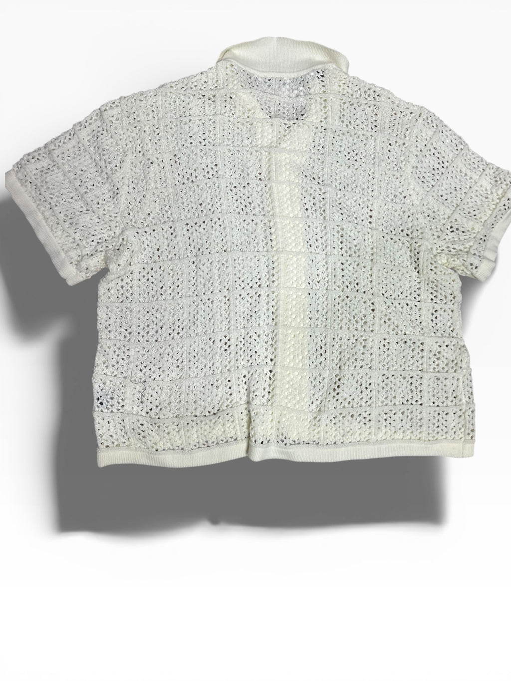 Fashion Nova Men Crochet Short Sleeve Button Down (XXXL)