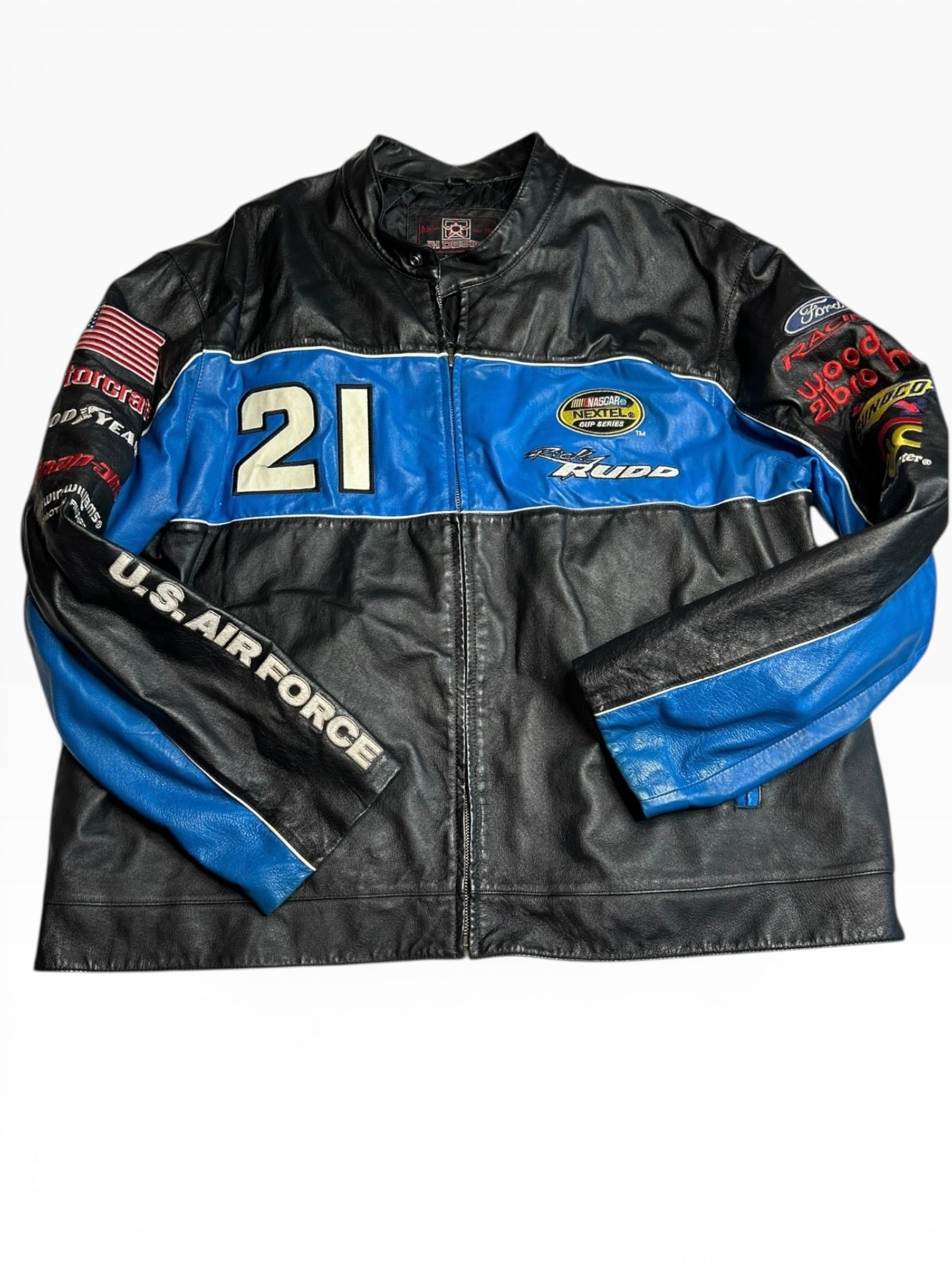 Vintage Ricky Rudd NASCAR JH Leather Jacket (2XL)