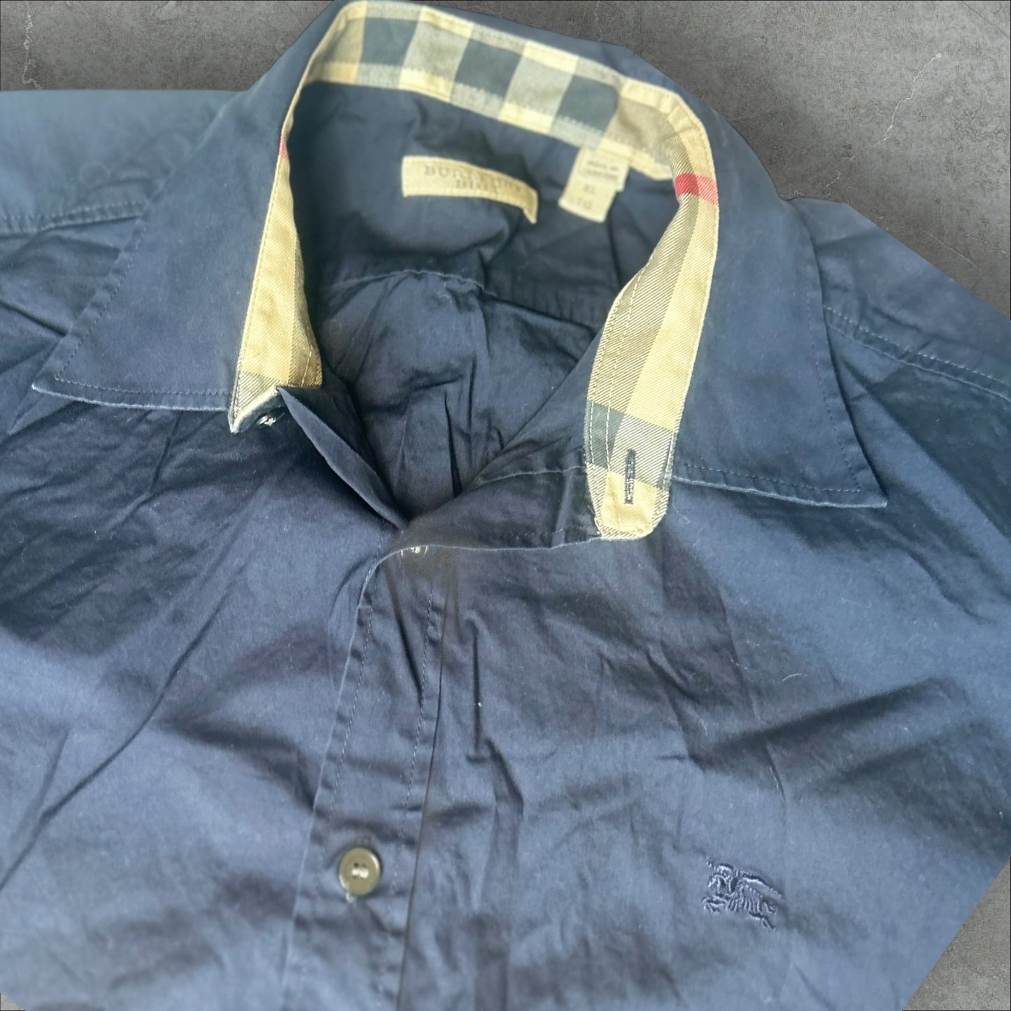 Burberry Brit Flip Cuff Navy Button Down (XL)